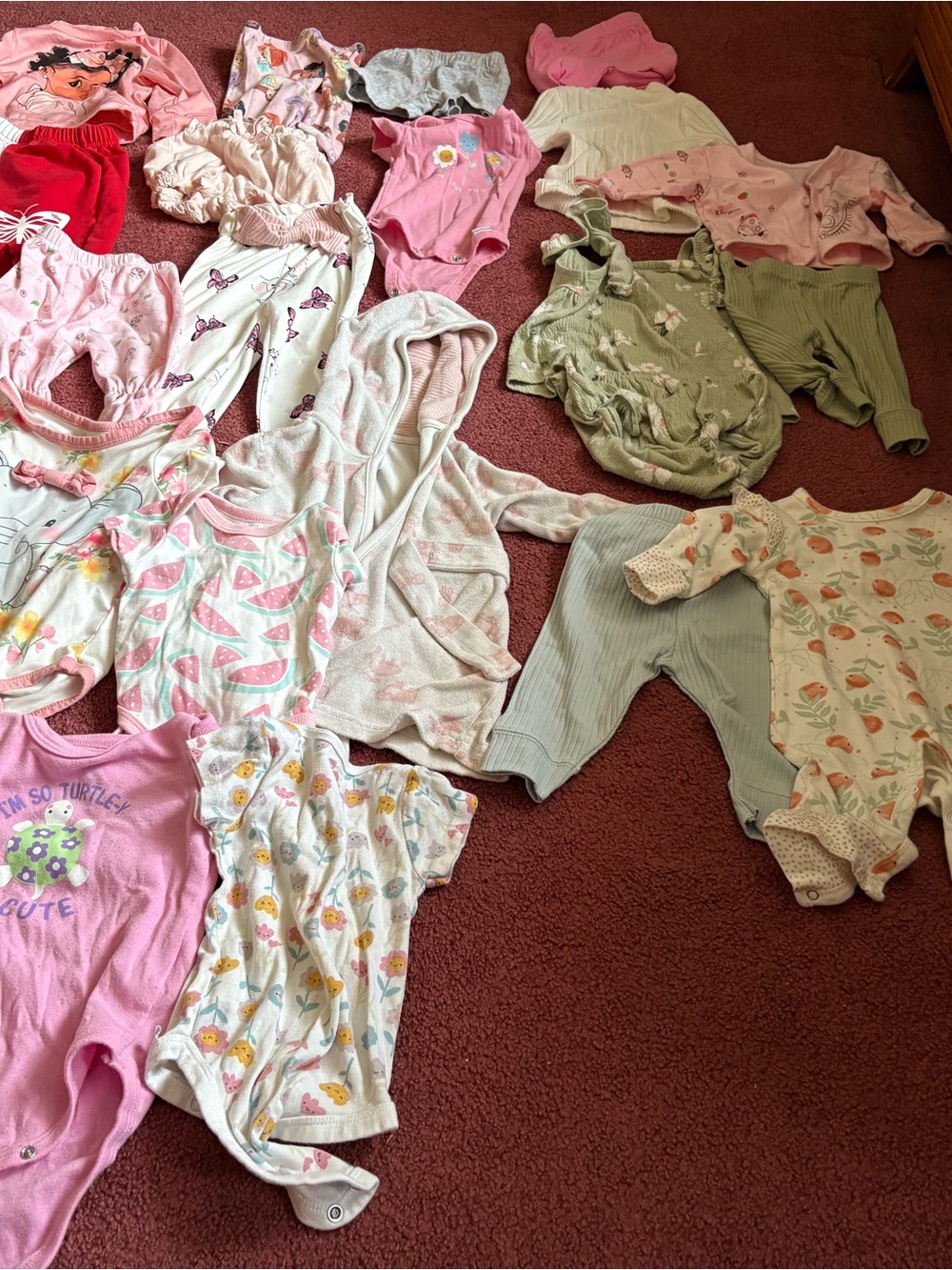 Assorted Kids One-Piece Bodysuits and Rompers - Pink, Green, White